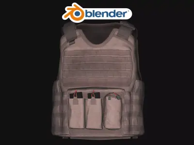 Bulletproof Military Vest Low-poly 3D model purchase