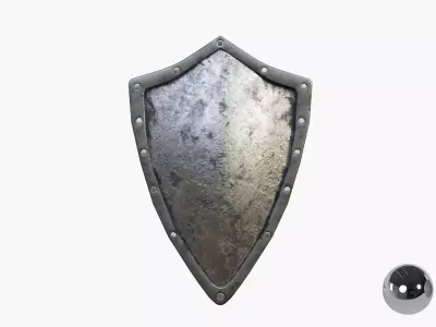 Metal old shield Low-poly 3D model