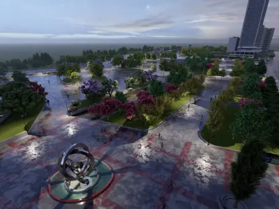 Master park-Regional park project-Private Park Landscape 3D model buy