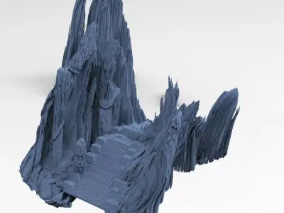 Mountain rocks path 2 3D model