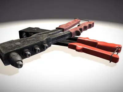 Rivet Gun Low-poly 3D model