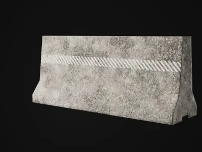 Collection of Low - Poly Concrete Barrier By Nikdox Low-poly 3D model