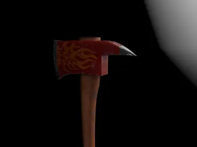 Fire Axe game ready  Low-poly 3D model