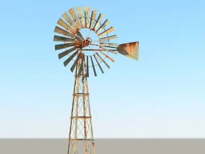 WindMill old on sky 3D model