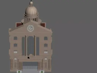 low poly European architecture Low-poly 3D model