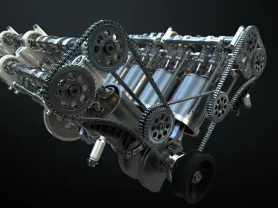 V8 Engine Working Animated 3D model purchase