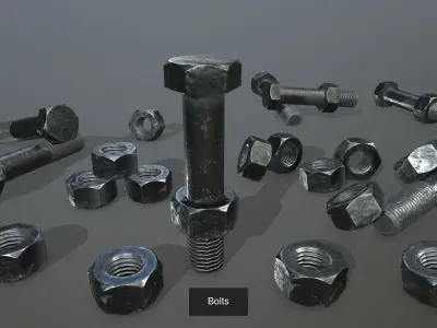 Bolts Collection 1 screws and 3D Model Pack