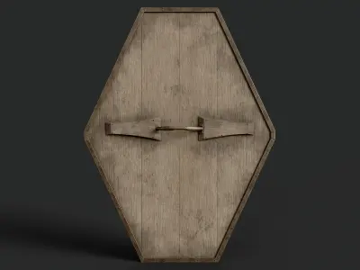 Slavic diamond-shaped shield painted black  the symbol of god Low-poly 3D model