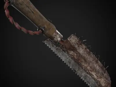 Post Apocalyptic Weapons - Trowel Hatchet Low-poly 3D model