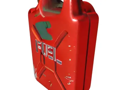 Worn Red Fuel Jerry Can Low-poly 3D model