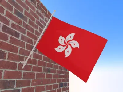 Flag of Hongkong 3D model