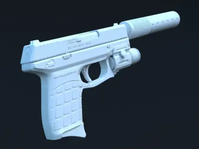 Tactical pistol High Poly 3D model