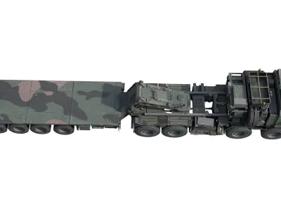 Rheinmetall HX81 Military Truck with Troller Low-poly 3D model
