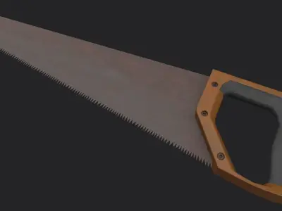 Hand saw 3D model Low-poly 3D model