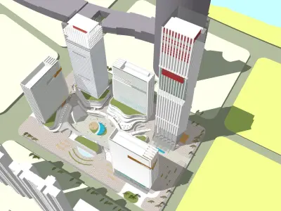 Sketchup Commercial Hotel Office Complex K3 3D model