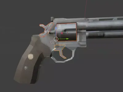 PSX Magnum - Low-Poly Retro Revolver Low-poly 3D model