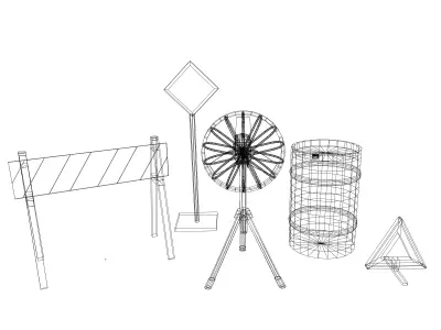 Summer Construction Props Pack - Free low-poly 3D model