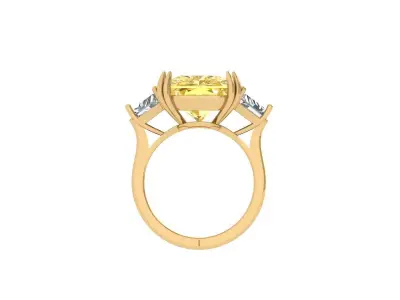 3-Stone-Ring 3D print model 7