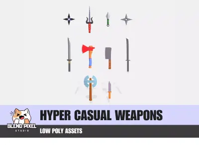 Hyper-Casual Weapons Free low-poly 3D model