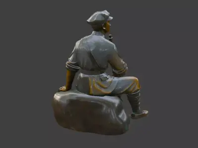 Military sculpture warrior  military battle war hero  soldier 3D print model 18