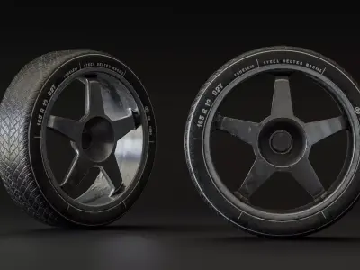 Car Wheel R13 STAR Low-poly 3D model