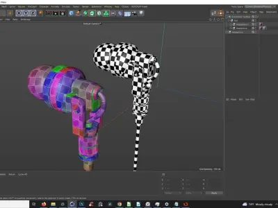 In Ear Headphones Low-Poly  Free low-poly 3D model