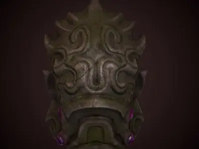 Demon head Low-poly 3D model