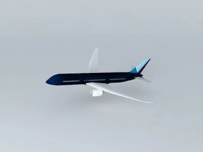 Boeing 787 800 Blue Gamma Taking Off with interior Free 3D model