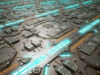 PBR Sci-Fi Industrial Texture 44 Low-poly 3D model