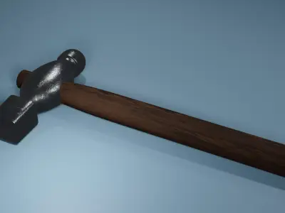 Small Ball Peen Hammer Low-poly 3D model