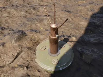 German S-Mine Anti-Personnel Mine 3D model