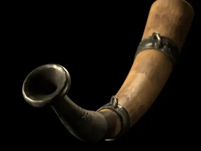 Viking Warhorn Low-poly 3D model