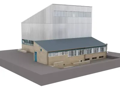Realistic European City Block Building 02 Low-poly 3D model