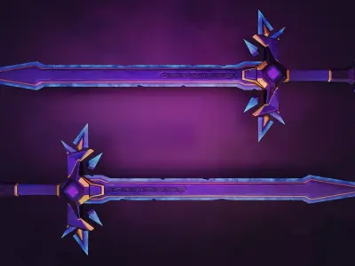 Stylized Night Judge Sword Low-poly 3D model
