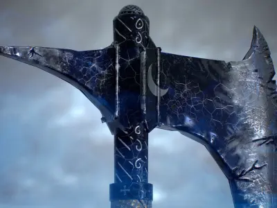 Crescent Axe - Dark souls 2 Low-poly 3D model