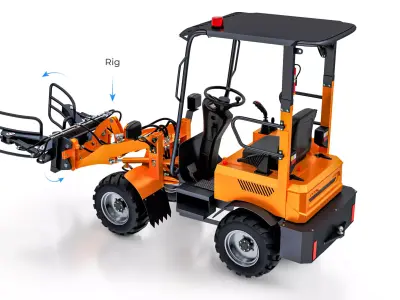 Bale Loading Machine  Industrial Recycling Asset 01 Low-poly 3D model