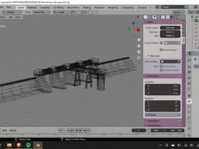 Lake Dam Bendungan Danau Low-poly 3D model