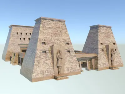Ancient Egyptian Civilization 3d Model Building  Low-poly 3D model