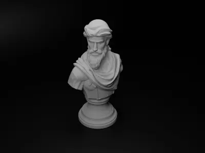 Desert Warrior Bust Chess 3D print model buy