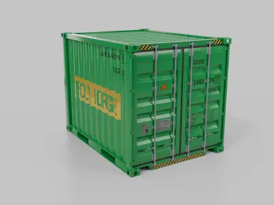 10ft Shipping Container - Customizable with Interior and Exterior 3D model