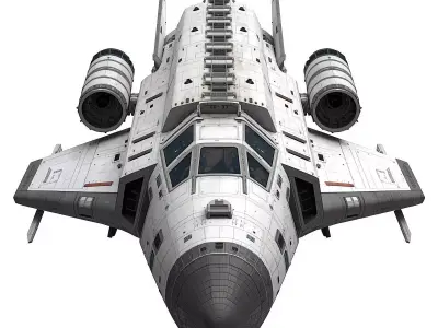 Realistic Sci-Fi Transport Cargo Shuttle 3D Model Low-poly 3D model