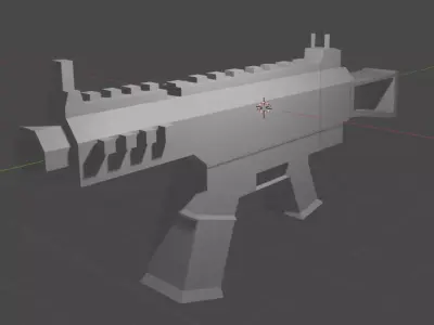 handgun machine gun 3D model