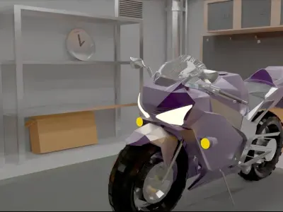Kawasaki ZX-6R 2003-2004 Low-poly 3D model