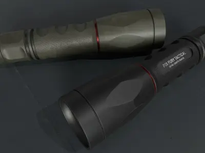 Flashlight P2X Fury Tactical Low-poly 3D model