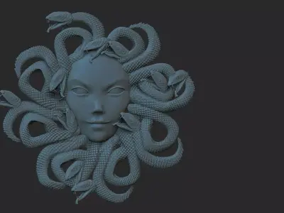 medusagirl medusa head with snakes 3D print model