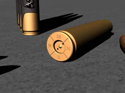 Mauser rifle cartridge for 98k MG 34 MG42 Germany Free 3D model