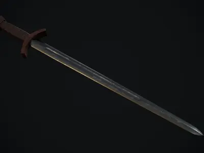 Viking sword Low-poly 3D model 10