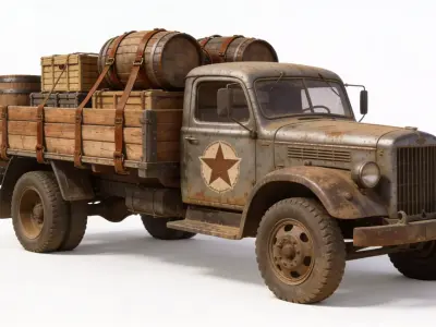 Frontier Logistics Cargo Truck Low-poly 3D model