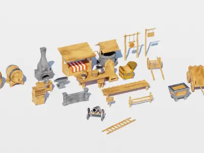 Game asset Low-poly 3D model