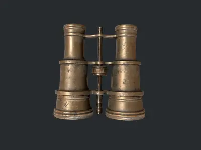 Old Binoculars - Vintage Binoculars - Brass - Binoculars  Low-poly 3D model